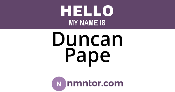 Duncan Pape
