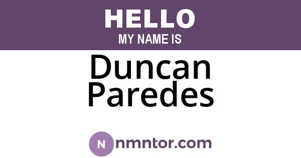 Duncan Paredes