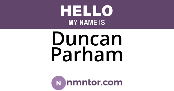 Duncan Parham