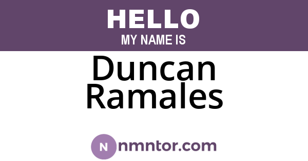 Duncan Ramales
