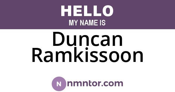 Duncan Ramkissoon