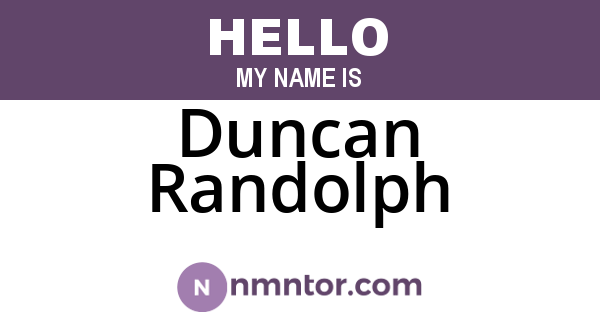 Duncan Randolph
