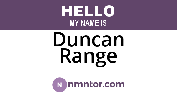 Duncan Range