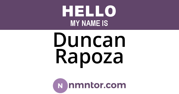 Duncan Rapoza