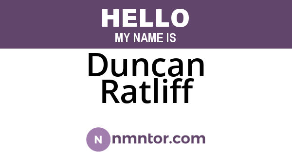 Duncan Ratliff
