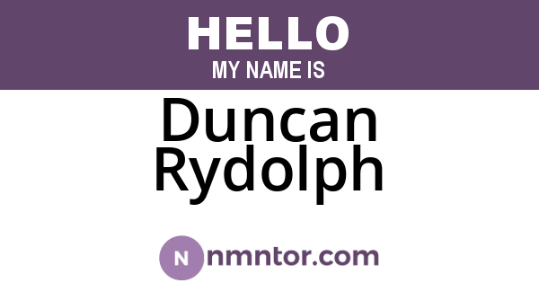 Duncan Rydolph