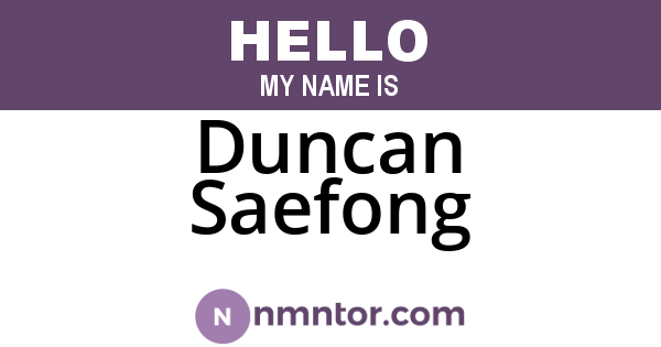 Duncan Saefong