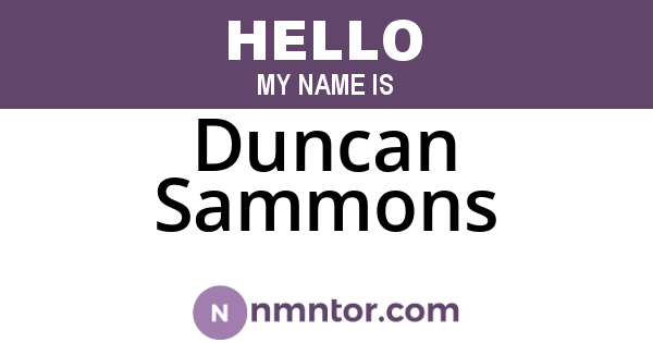 Duncan Sammons