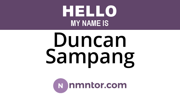 Duncan Sampang