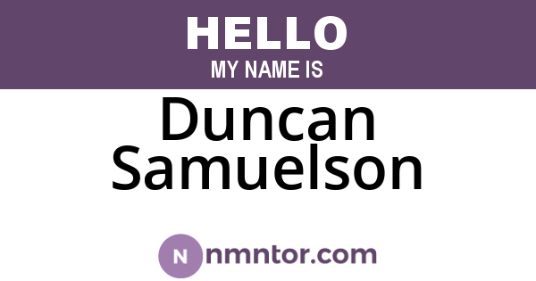 Duncan Samuelson