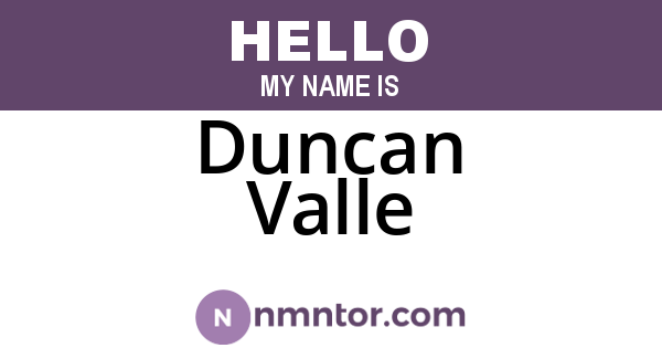 Duncan Valle