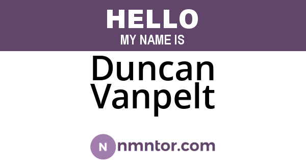 Duncan Vanpelt