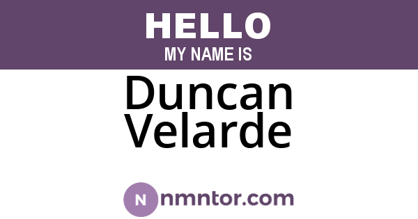 Duncan Velarde