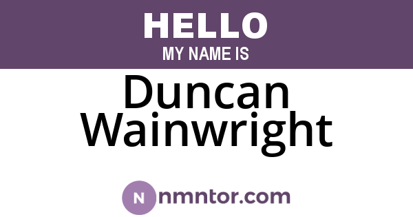 Duncan Wainwright