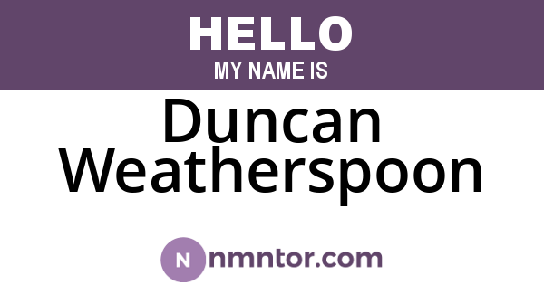 Duncan Weatherspoon