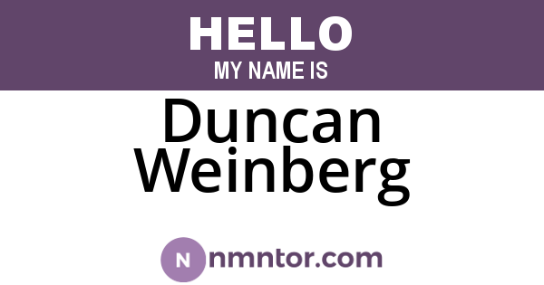 Duncan Weinberg