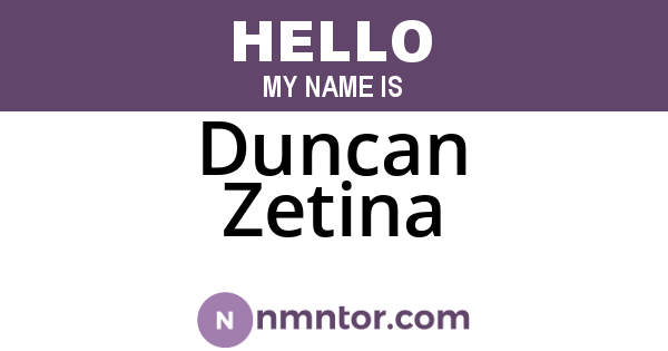 Duncan Zetina