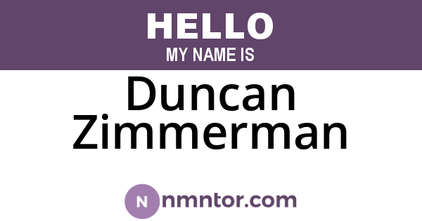 Duncan Zimmerman