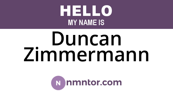 Duncan Zimmermann