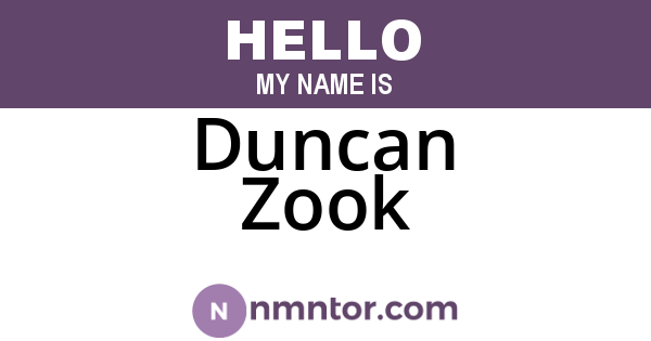 Duncan Zook