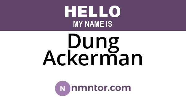 Dung Ackerman