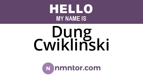 Dung Cwiklinski
