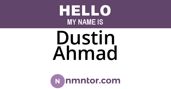 Dustin Ahmad