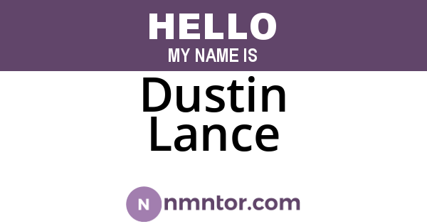 Dustin Lance