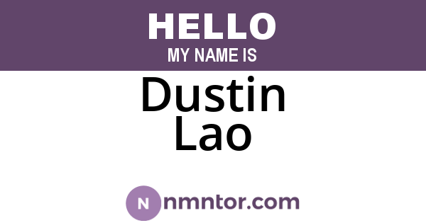 Dustin Lao