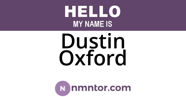 Dustin Oxford