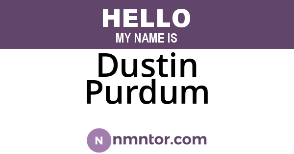 Dustin Purdum