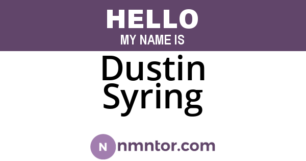 Dustin Syring