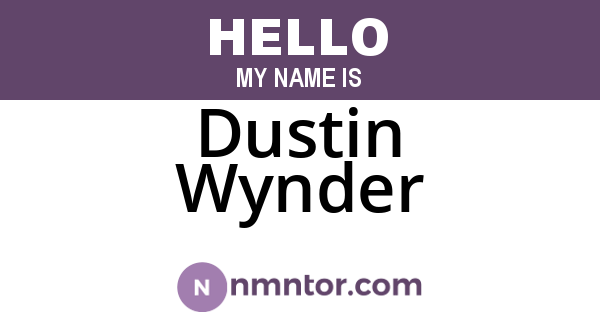 Dustin Wynder