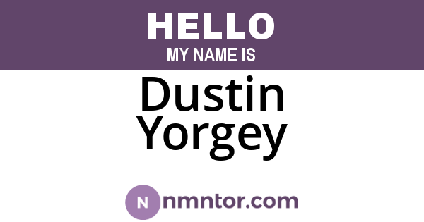 Dustin Yorgey