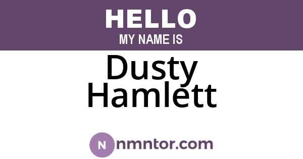 Dusty Hamlett