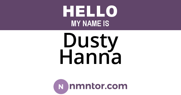 Dusty Hanna