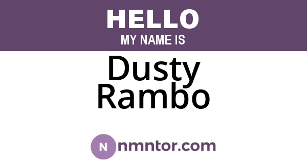 Dusty Rambo