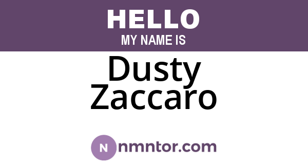 Dusty Zaccaro