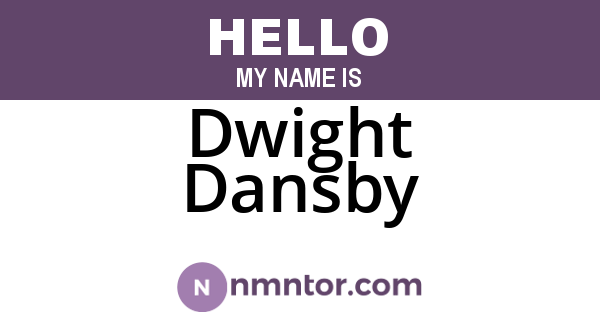 Dwight Dansby