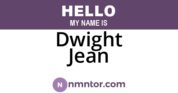 Dwight Jean