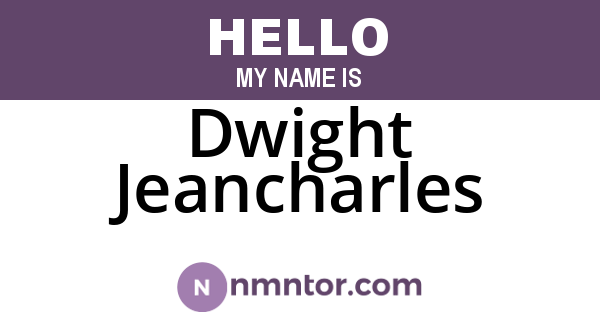 Dwight Jeancharles
