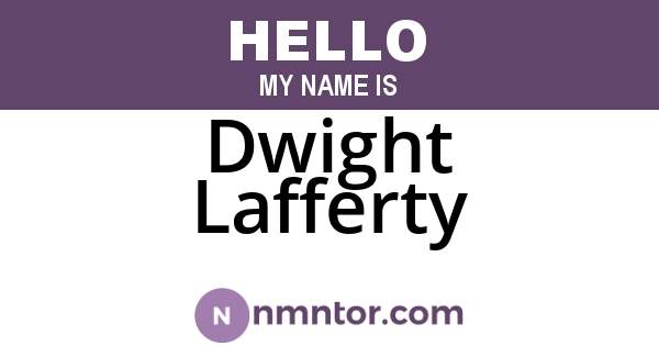 Dwight Lafferty