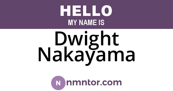 Dwight Nakayama