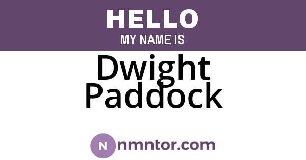 Dwight Paddock