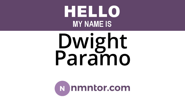 Dwight Paramo