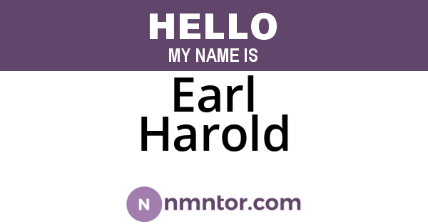 Earl Harold