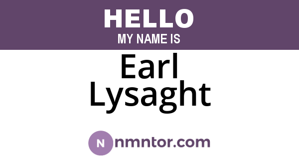 Earl Lysaght