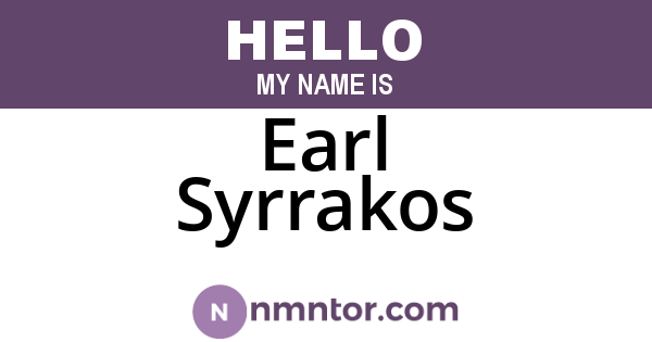 Earl Syrrakos