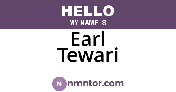 Earl Tewari