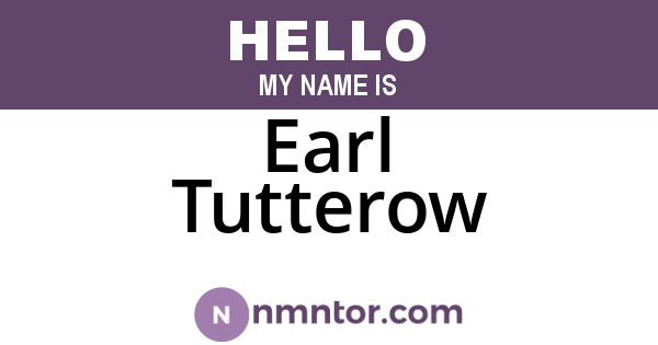 Earl Tutterow
